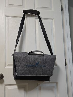 Young Living Charcoal Gray Messenger Bag with Adjustable Strap